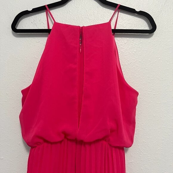 Sam Edelman V-Neck Cut Out Halter Neck Pleated Lined Maxi Dress Women's XS NWT - Picture 5 of 8